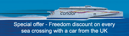 Condor Ferries - Freedom Holidays special discount on every sea crossing with a car from the UK
