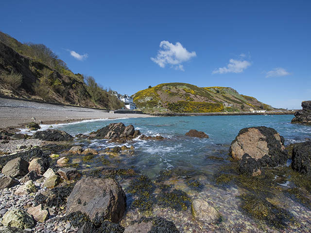 View of Bouley Bay from beach level