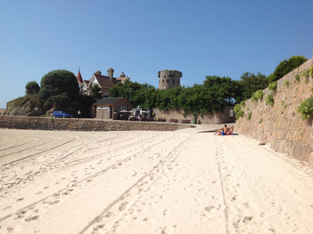 There is a white sand beach nearby at La Rocque