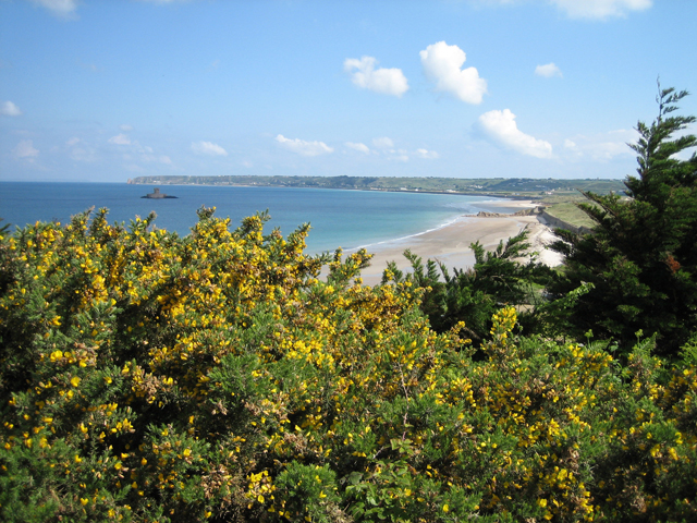 Panoramic view of St Ouen's Bay