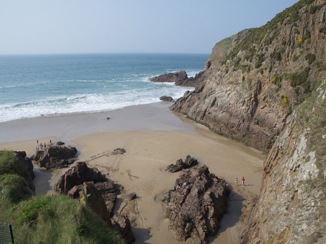 Plemont beach on the north west coast is a short drive away