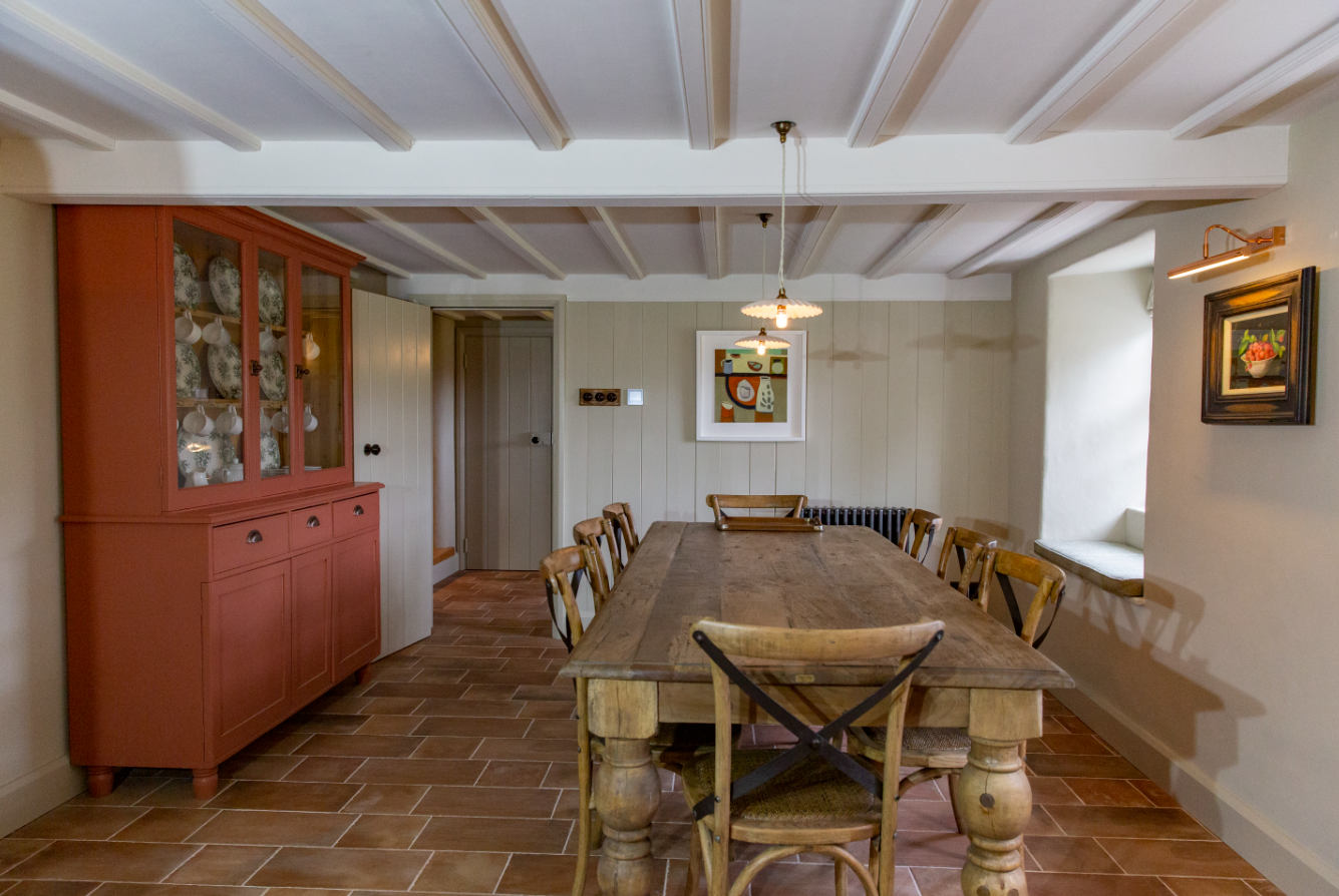 Farmhouse Kitchen and dining area - door leads across hall to Scullery