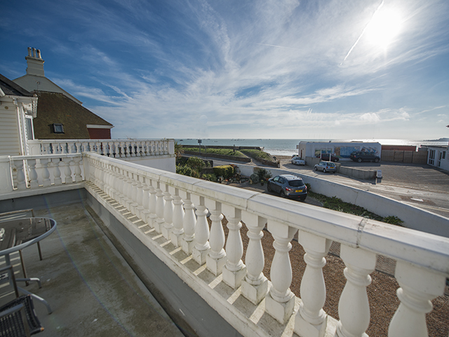 Sea view from the balcony outside the double bedroom