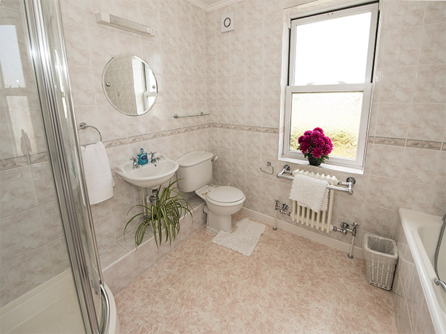 Bathroom with both bath and shower. There is a separate shower rooom on the ground floor.
