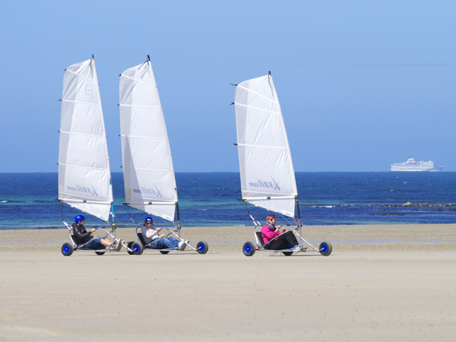 Blokarts on St Ouen's beach