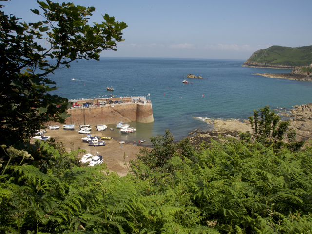 View of Bonne Nuit Bay from the north coast cliff path
