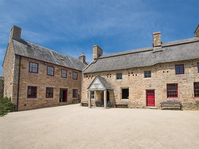 External view of buildings within Hamptonne Country Life Museum
