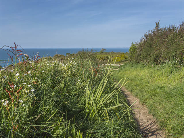 The North coast cliff path with french coast view