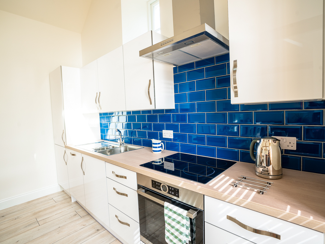 Bright, well equipped kitchen