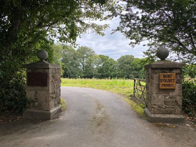 Entrance to the long drive leading to the property