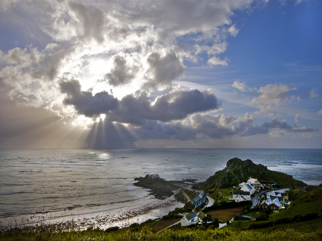View over L'Etacq at the northern end of St Ouen's Bay