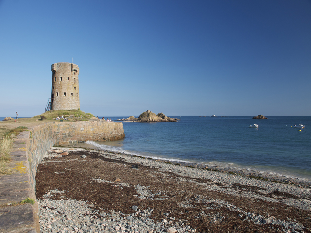 Martello Tower at La Hocq on the south coast