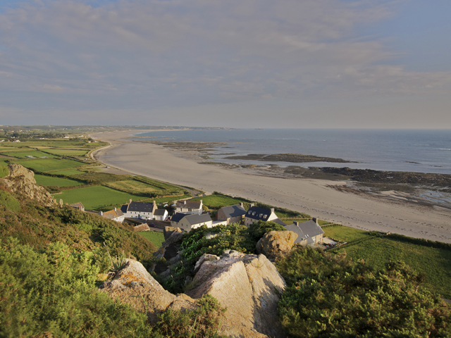 Panoramic view of St Ouen's Bay