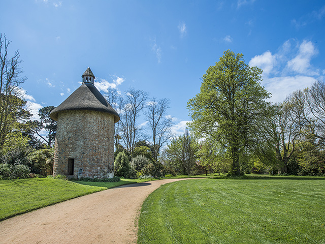 The dovecote in the extensive manor grounds