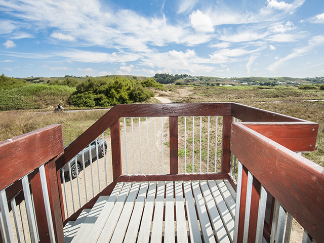 View from the external wooden stairs into Kempt Tower