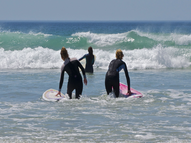 Surfing is very popular at St Ouen's Bay