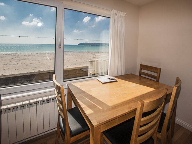 Sea view from dining area of open plan living room